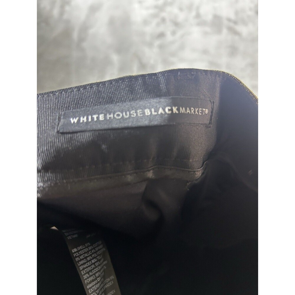 Womens WHBM Whitehouse Black Market The Slim Ankle Gold Sparkle Pants Size 0 - Picture 6 of 8